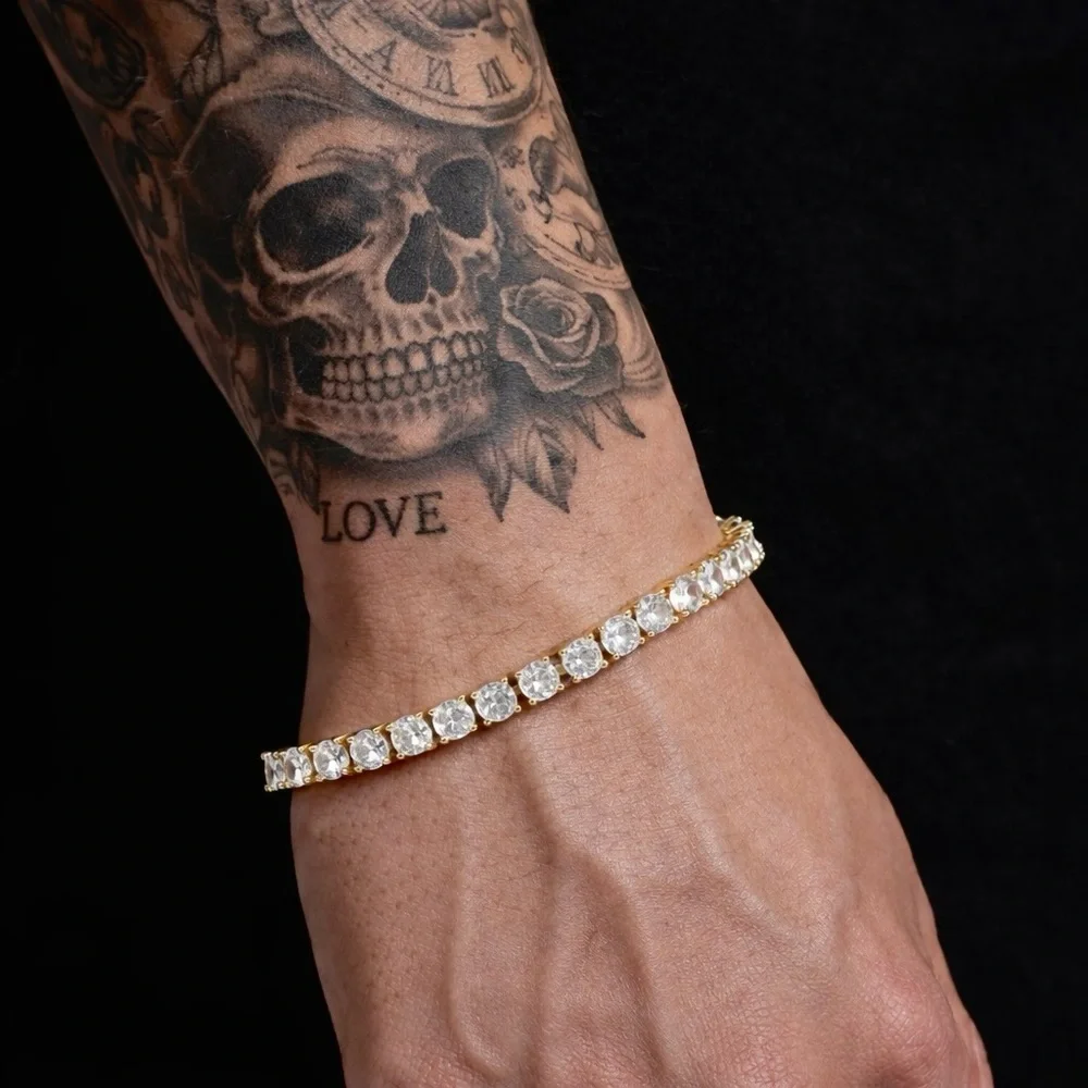Gold Tennis Bracelet cz 8inch